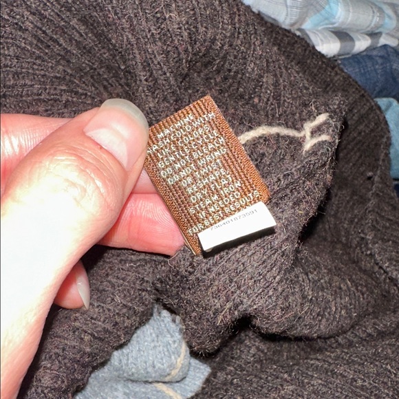 Brown and blue argyle crew neck sweater - Picture 6 of 7